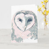 ファンキーなフクロウのポートレート カード (黄色い花)