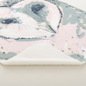 ファンキーなフクロウのポートレート シェルパブランケット (3/4)