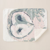 ファンキーなフクロウのポートレート シェルパブランケット (正面(横))