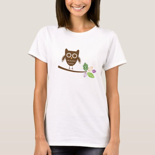 ファンキーなフクロウのワイシャツ Tシャツ (正面)