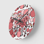 ファンキーなフラミンゴの芸術 ラウンド壁時計 (傾斜)