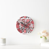 ファンキーなフラミンゴの芸術 ラウンド壁時計 (ホーム)