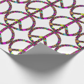 ファンキーなフラワーピースサイン包装紙 ラッピングペーパー (角)