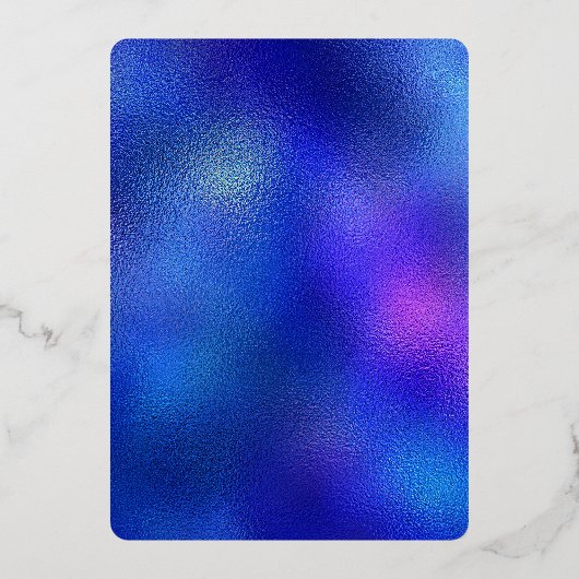 ファンキーなブルーのディスコパーティの虹と金 箔招待状 (裏面)