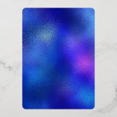 ファンキーなブルーのディスコパーティーの虹と金 箔招待状 (裏面)