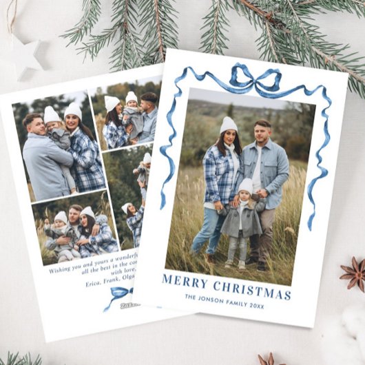 ファンキーなブルークリスマスボウリボン　５枚目の写真 シーズンカード