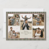 ファンキーなベルベットのクリスマス ボホ 赤いリボン 6 枚の写真 シーズンカード (裏面)