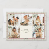 ファンキーなベルベットのクリスマス ボホ 赤いリボン 6 枚の写真 シーズンカード (裏面)