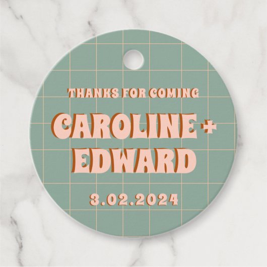 ファンキーなボールドブルーピンクレッド  フェイバータグ (正面)