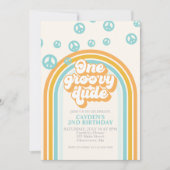 ファンキーなヤツのレトロボーイ1歳誕生日パーティー招待状 招待状 (正面)