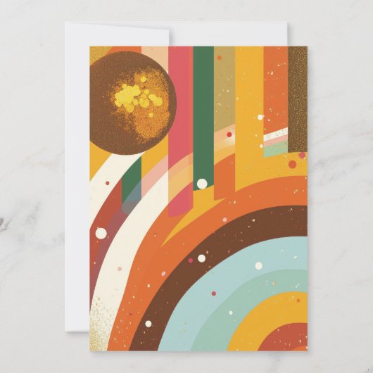 ファンキーなレトロクリスマスカード - 70年代風 招待状 (裏面)