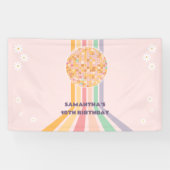 ファンキーなレトロダイシーディスコバースデーバックドロップ 横断幕 (横)