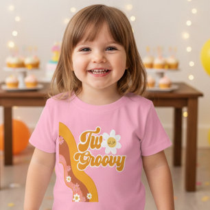 ファンキーなレトロビンテージの2歳の誕生日 ベビーTシャツ