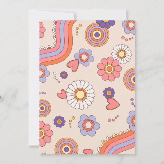 ファンキーなレトロ水彩画の5はイイ感じ  ベイビーセル 招待状 (裏面)