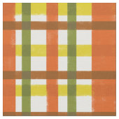 ファンキーなレトロ70sのオレンジ黄色の格子縞 ファブリック (クローズアップ)