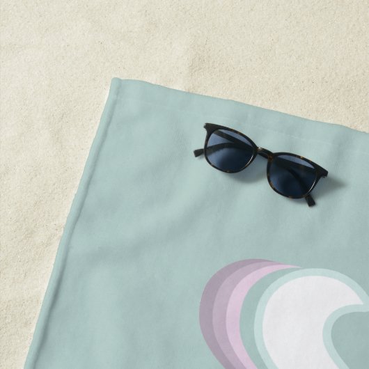 ファンキーなレトロ80'sパステルカラーの花嫁お色直しウェディング ビーチタオル (インサイチュ)