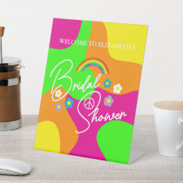 ファンキーなレトロ ブライダルシャワー 台座サイン