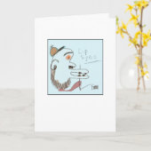 ファンキーな口パクイラスト カード (黄色い花)