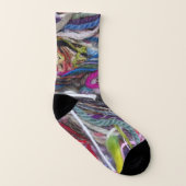 ファンキーな多彩のウール ソックス (左内側)