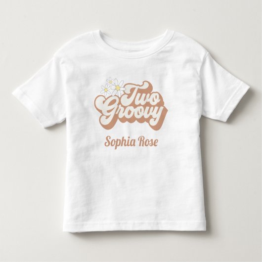 ファンキーな女の子のレトロ70年代バースデーガールシャツ トドラーTシャツ (正面)