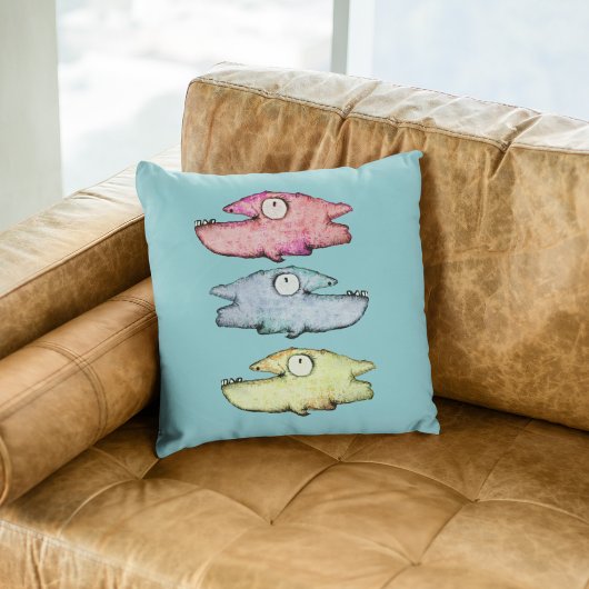 ファンキーな幻想的な魚 クッション