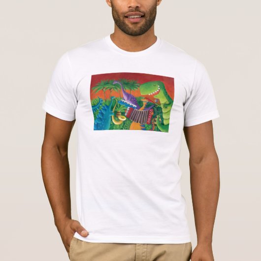 ファンキーな恐竜バンド Tシャツ (正面)