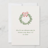 ファンキーな手描きのクリスマス・ホリデーパーティ 招待状 (裏面)