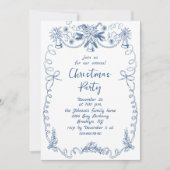 ファンキーな手描きのクリスマス・ホリデーパーティ 招待状 (正面)