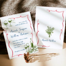 ファンキーな手描き落書きレトロウェディング