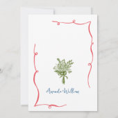 ファンキーな手描き落書きレトロウェディング 招待状 (裏面)