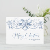 ファンキーな手描き落書きレトロクリスマス シーズンカード (スタンド正面)