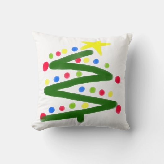 ファンキーな抽象芸術のクリスマスツリー クッション (正面)