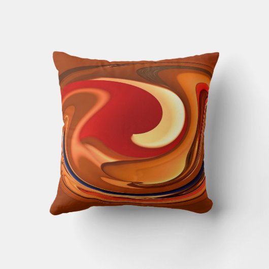 ファンキーな抽象芸術はオレンジ赤の装飾用クッションを燃やしました クッション (裏面)