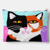 ファンキーな抽象芸術 三毛猫  アクセサリーポーチ (裏面)