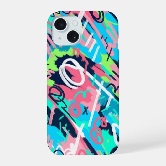 ファンキーな抽象芸術  iPhone 15ケース (裏面)