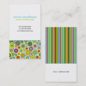 "ファンキーな点「はnお母さんの名刺を」縞で飾ります" コーリングカード (正面/裏面)