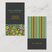 "ファンキーな点「はnお母さんの名刺を」縞で飾ります" コーリングカード (正面/裏面)