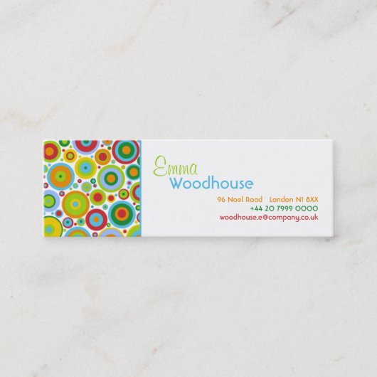 ファンキーな点 スキニー名刺 (正面)