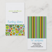 ファンキーな点「N」は垂直を縞で飾ります 名刺 (正面/裏面)