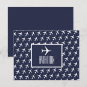 ファンキーな白い飛行機のパイロット 航空 ポストカード (正面/裏面)