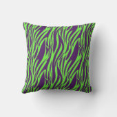 ファンキーな紫色及びネオン緑のシマウマのプリントの枕 クッション (裏面)