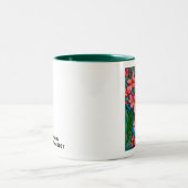 ファンキーな花のコーヒー・マグ ツートーンマグカップ (中央)