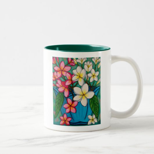 ファンキーな花のコーヒー・マグ ツートーンマグカップ (右)