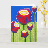 "ファンキーな花の分野" カード (黄色い花)