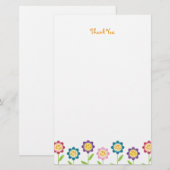 ファンキーな花の列は文房具感謝していしています 便箋 (正面/裏面)