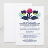 ファンキーな花の情報カード 招待状 (正面/裏面)