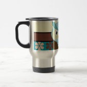 ファンキーな花の背景のレトロのフクロウ トラベルマグ (左)