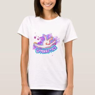 ファンキーな落書きの女の子の体操 Tシャツ