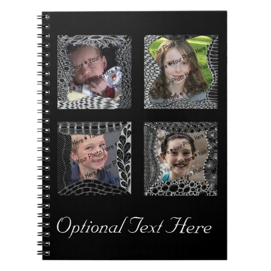 ファンキーな落書きの額縁のコラージュ ノートブック (正面)