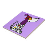 ファンキーな虹によって斑点を付けられる小犬 タイル (側面)